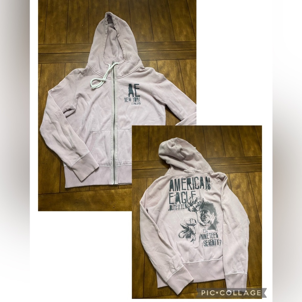 Like New Women’s Juniors American Eagle Full Zip Hoodie Size XL Light Purple